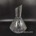 hand blown transparent slanted mouth wine glass decanter